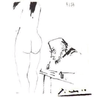 Пабло Пикассо. Рисунок из цикла "Человеческая комедия"